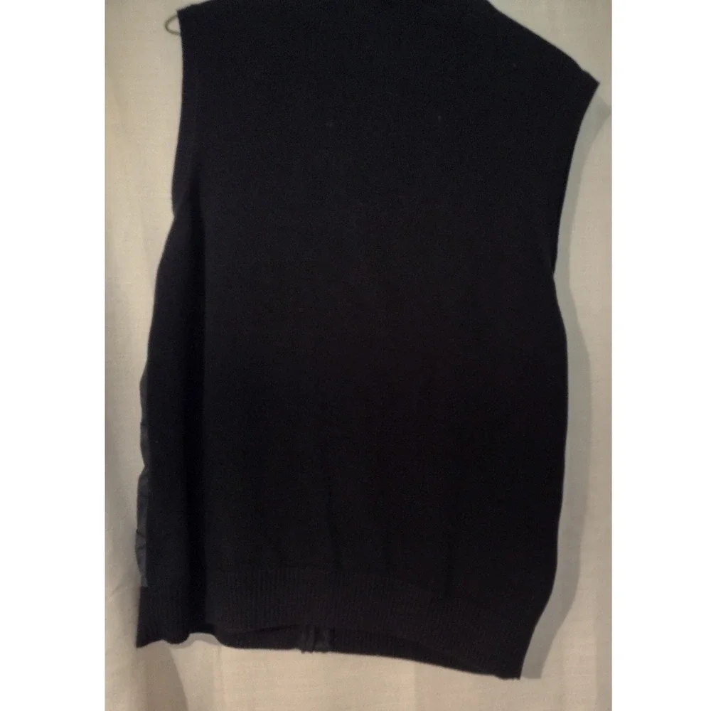 CHARLESTON THREADS Men Black Full Zip Sweater Vest XL Polyester Zip-Front